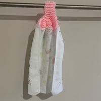 Crochet Kitchen Towel with Spring Flowers