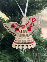 Machine Embroidered Angel Ornament