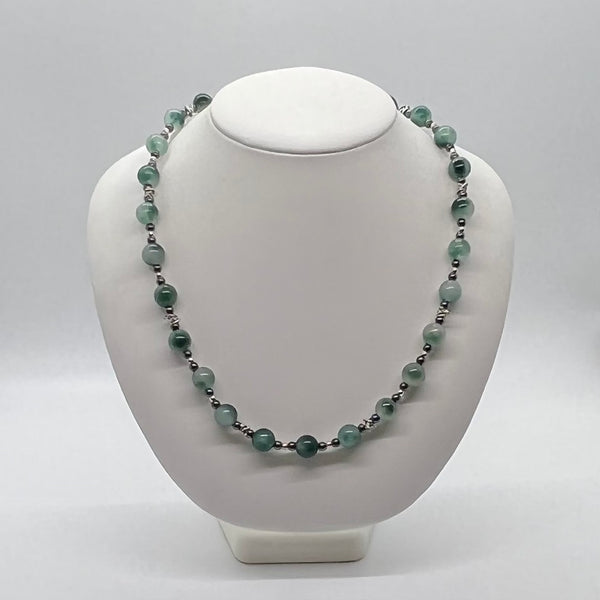 Green with Black and Silver Necklace