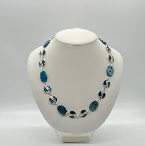 Blue, Green and Silver Necklace