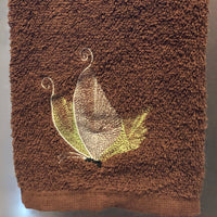 Brown Hand Towel with Butterfly