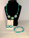 3 Piece Turquoise Beaded Jewelry Set-KMW Creations