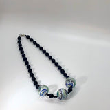 Black Blown Glass Beaded Necklace