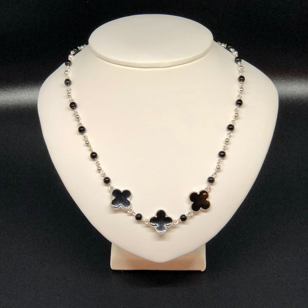 Black and Silver Necklace-KMW Creations