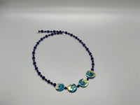 Beaded Necklace with Glass Peacock Feather Beads-KMW Creations