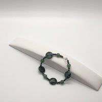 Green and Black Glass Stone Bracelet