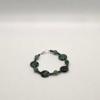 Green and Black Glass Stone Bracelet