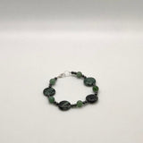 Green and Black Glass Stone Bracelet