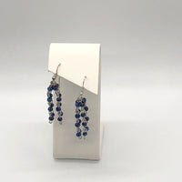 Dark Blue Glass Bicone Earrings