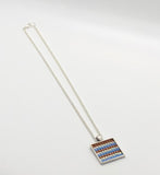 Blue and Rust Pendant Necklace