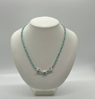 Aqua with Flower Accent Beads Necklace