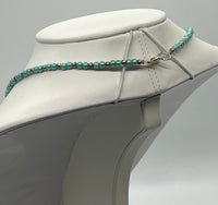 Aqua with Flower Accent Beads Necklace