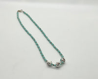 Aqua with Flower Accent Beads Necklace