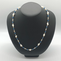 Royal Blue and Cream Necklace