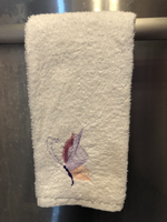 White Hand Towel with Butterfly